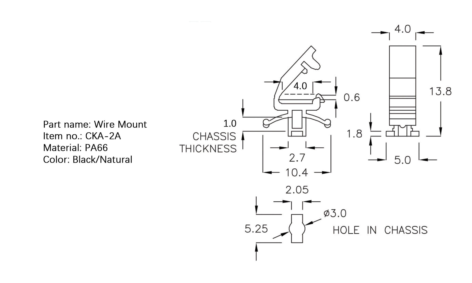 Plastic Wire Mount CKA-2A